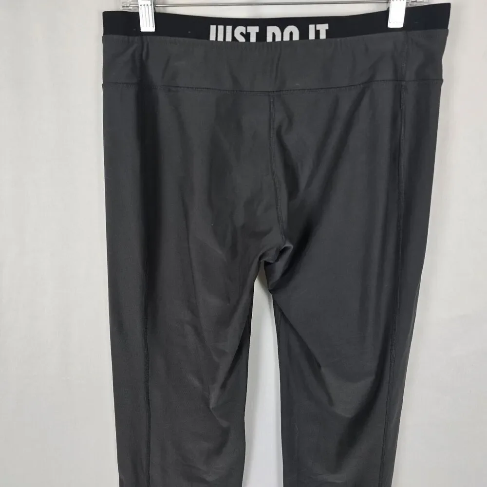 Nike Jogger Pants Women's XL Dark Gray Pull On Straight Leg Just Do It Stretch